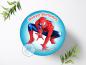 Preview: Spider Man Tortenaufleger mit Wunschname, Ø 20cm, 0214W