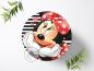 Preview: Minnie Maus Tortenaufleger Ø 20cm, 0294w