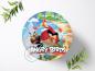 Preview: Angry Birds Tortenaufleger Ø 20cm, 0368w