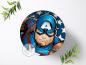 Preview: Captain America Tortenaufleger Ø 20cm, 0463w