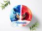 Preview: SONIC Tortenaufleger mit Wunschname, Ø 20cm, 0899z