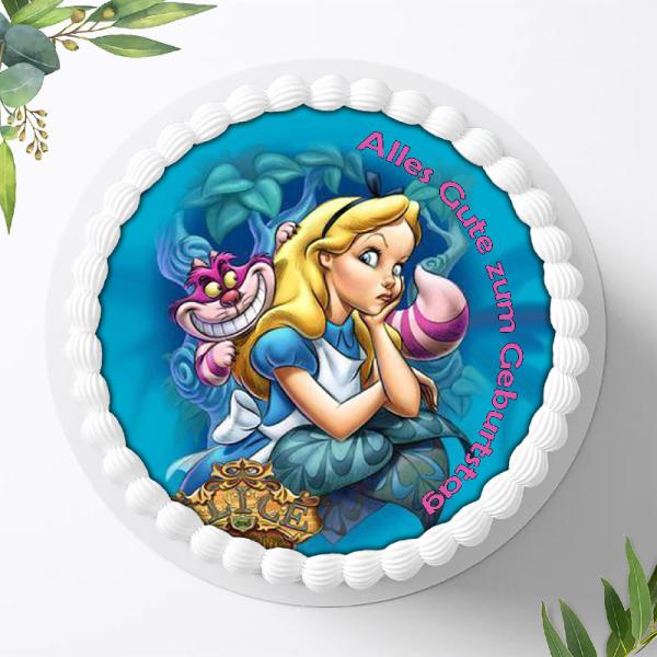 Alice im Wunderland Tortenaufleger Ø 20cm, 0025w