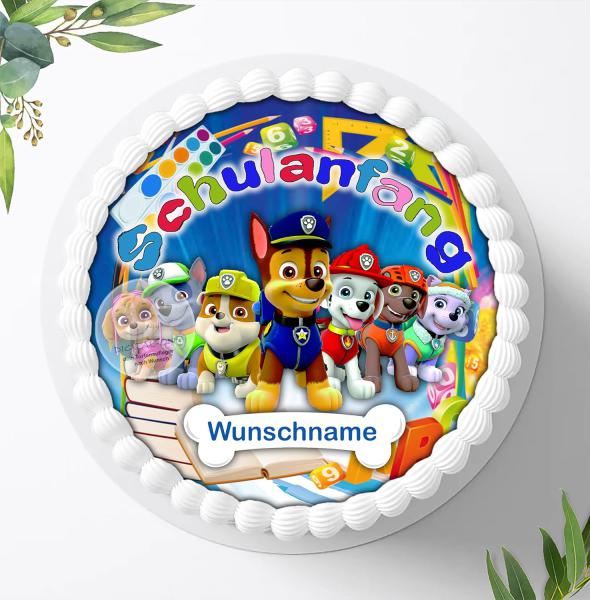 Schulanfang  Tortenaufleger mit Wunschname, Ø 20cm, 0204w