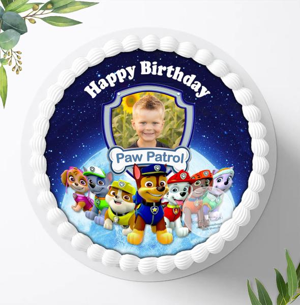 Preview: Paw Patrol Tortenaufleger mit Wunschbild Ø 20cm, 0218W