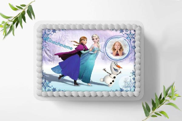 Frozen Die Eiskönigin Tortenaufleger mit Wunschbild, Ø A4, 0252z