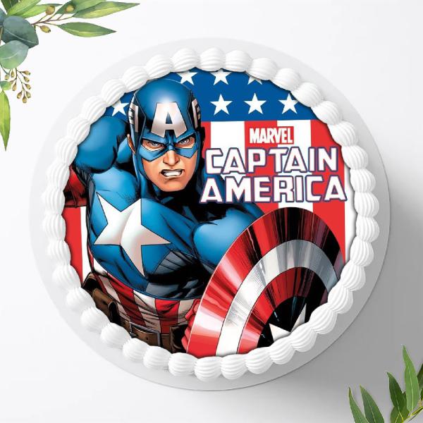 Preview: Captain America Tortenaufleger Ø 20cm, 0457w