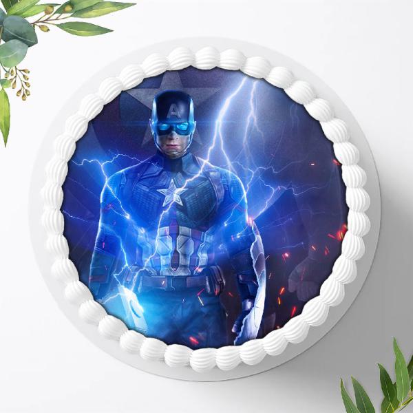 Preview: Captain America Tortenaufleger Ø 20cm, 0458w