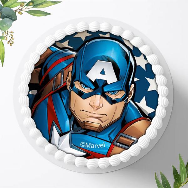 Preview: Captain America Tortenaufleger Ø 20cm, 0463w