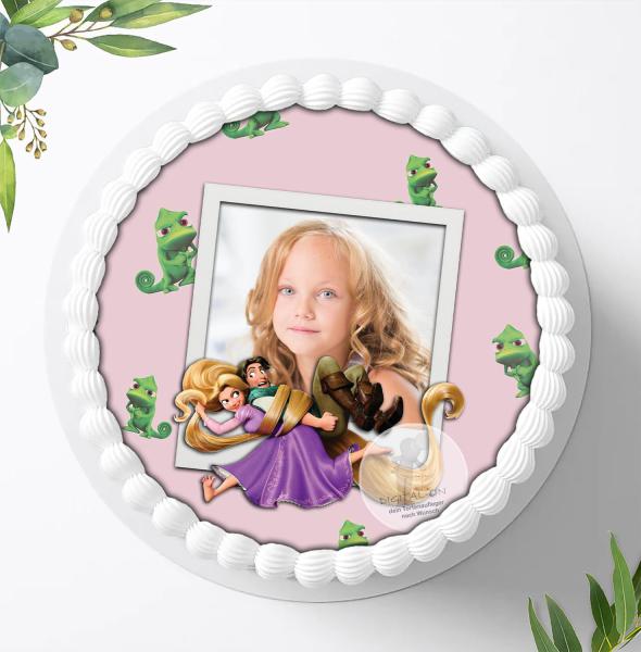 Preview: Rapunzel neu verföhnt, Fondant Tortenaufleger Ø 20cm, 0479c