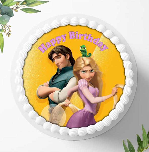Preview: Rapunzel neu verföhnt, Fondant Tortenaufleger Ø 20cm, 0797w