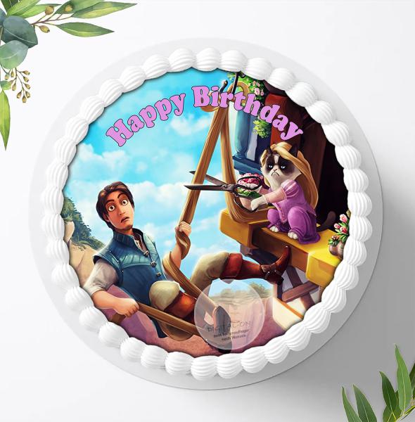 Preview: Rapunzel neu verföhnt, Fondant Tortenaufleger Ø 20cm, 0800w