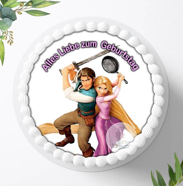 Preview: Rapunzel neu verföhnt, Fondant Tortenaufleger Ø 20cm, 0812w