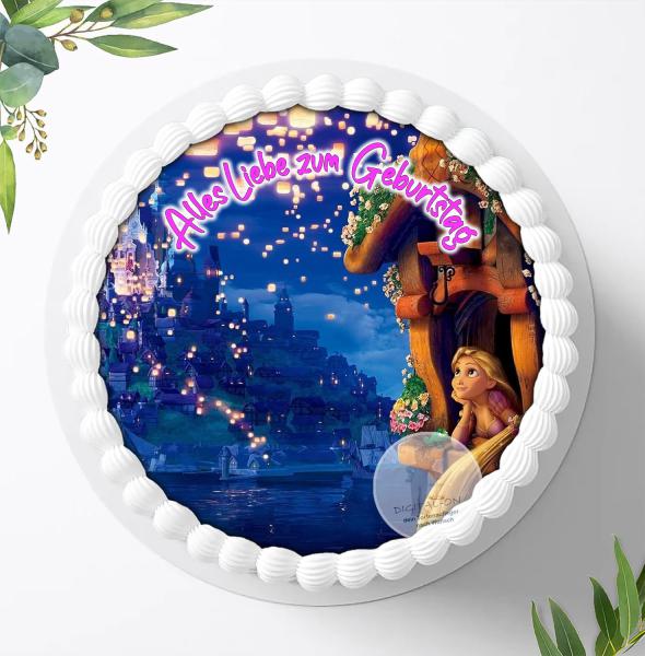 Preview: Rapunzel neu verföhnt, Fondant Tortenaufleger Ø 20cm, 0813w