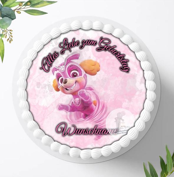Preview: Paw Patrol Tortenaufleger mit Wunschnamen Ø 20cm, 1076c