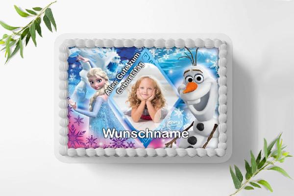 Frozen Die Eiskönigin Tortenaufleger mit Wunschbild und Name Ø A4, 1261b