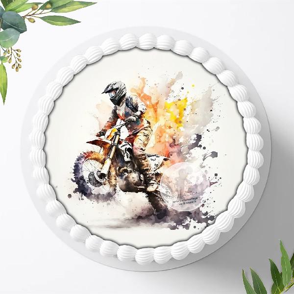 Motorkross Tortenaufleger , Ø 20cm, 1313z