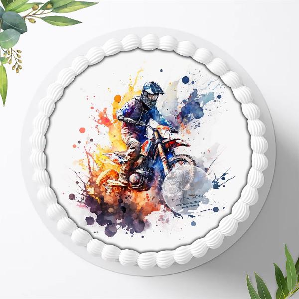 Preview: Motorkross Tortenaufleger , Ø 20cm, 1316z