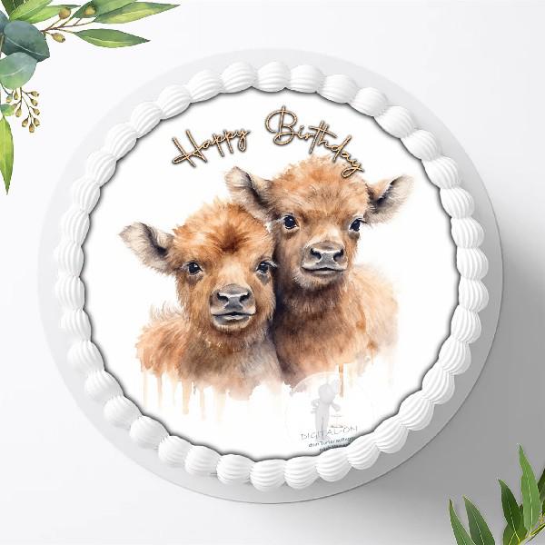 Dschungeltiere Safari Tortenaufleger mit Wunschnamen Ø 20cm, 1502z