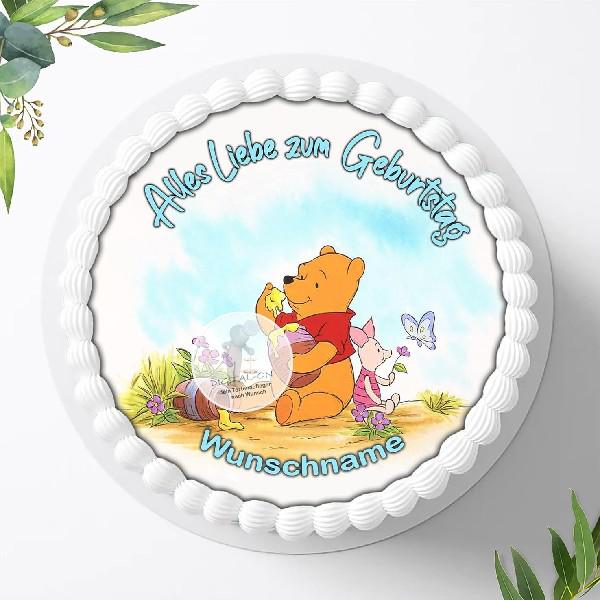 Winnie Pooh Tortenaufleger mit Wunschname, Ø 20cm, 0565w
