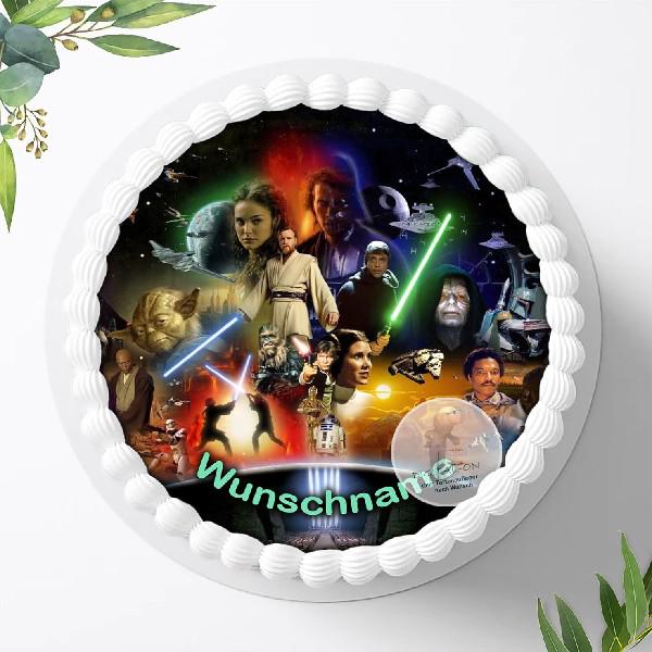 Star Wars Tortenaufleger mit Wunschname, Ø 20cm, 0743w