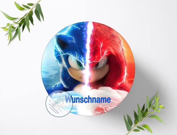 SONIC Tortenaufleger mit Wunschname, Ø 20cm, 0899z