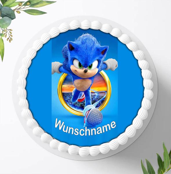 SONIC Tortenaufleger mit Wunschname, Ø 20cm, 0900z