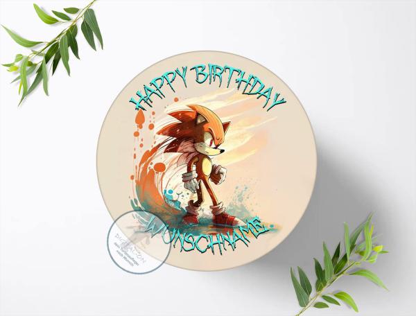 SONIC Tortenaufleger mit Wunschname, Ø 20cm, 1067z