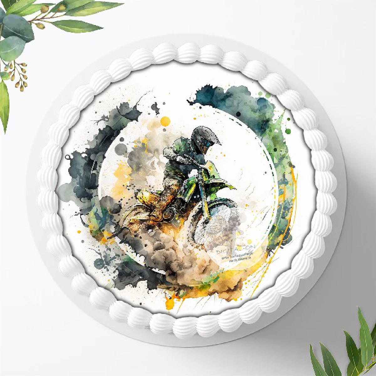 Motorkross Tortenaufleger , Ø 20cm, 1318z